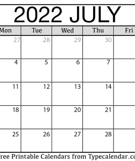 avatar 2022 July Calendars