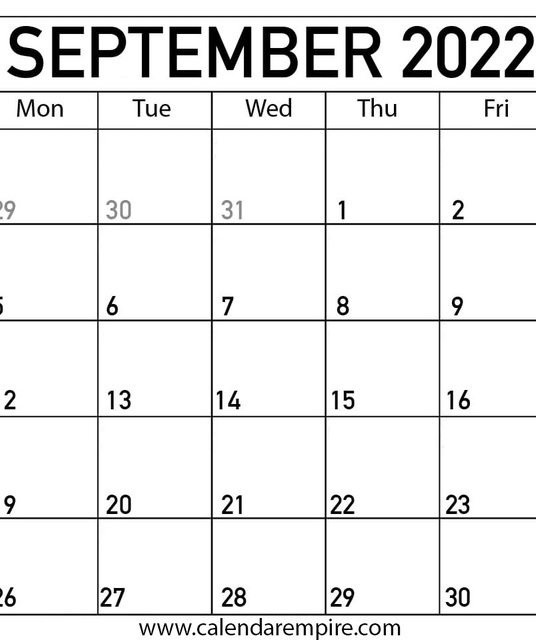 avatar September 2022 Calendar